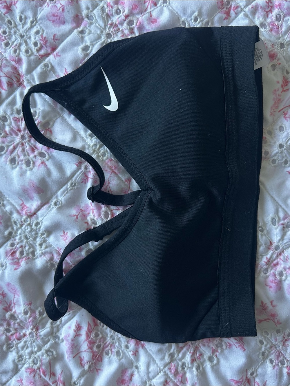Nike Black Sports Bra with White Swoosh Logo